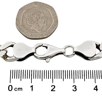 Silver 9 inch Curb Bracelet